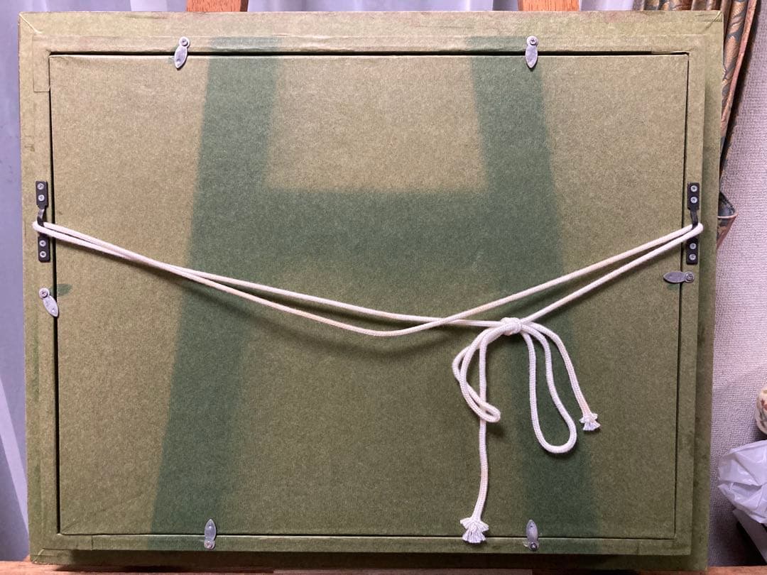 油彩 油絵 肉筆 ガロンヌ川畔【日下部寛】 額装 「美術年鑑」掲載作家　Ｆ４