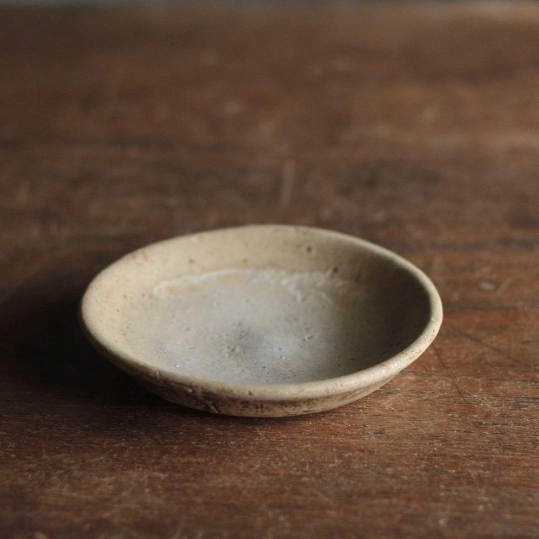 美濃 灰釉 小皿 No. 2 江戸後期頃 古美術 古道具 アンティーク