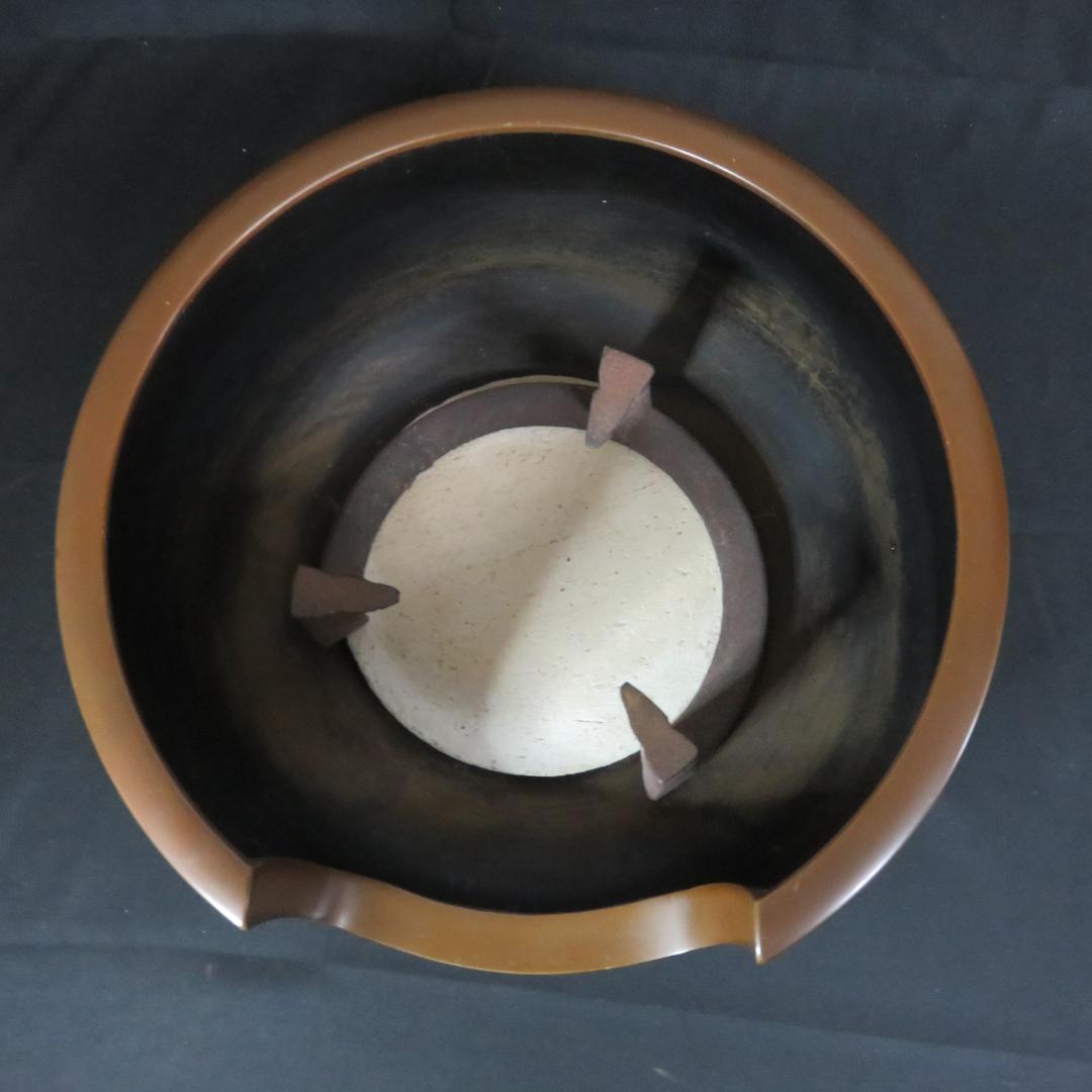 風炉 五徳 茶道具 茶器 炉 鬼爪 唐銅 唐鋼 面取風炉 木箱