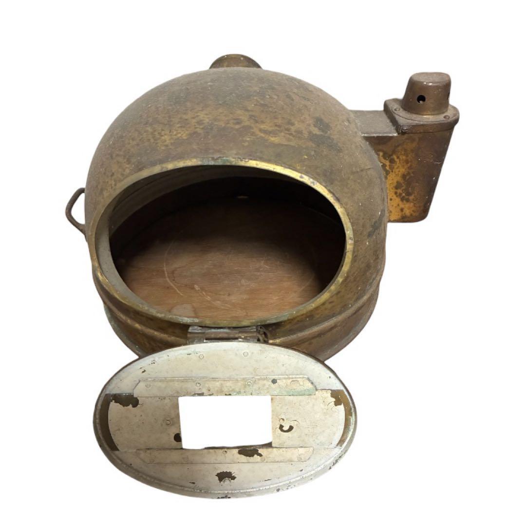 船舶用 羅針盤 本体 真鍮系金属製｜大型 航海計器 古道具 オブジェ