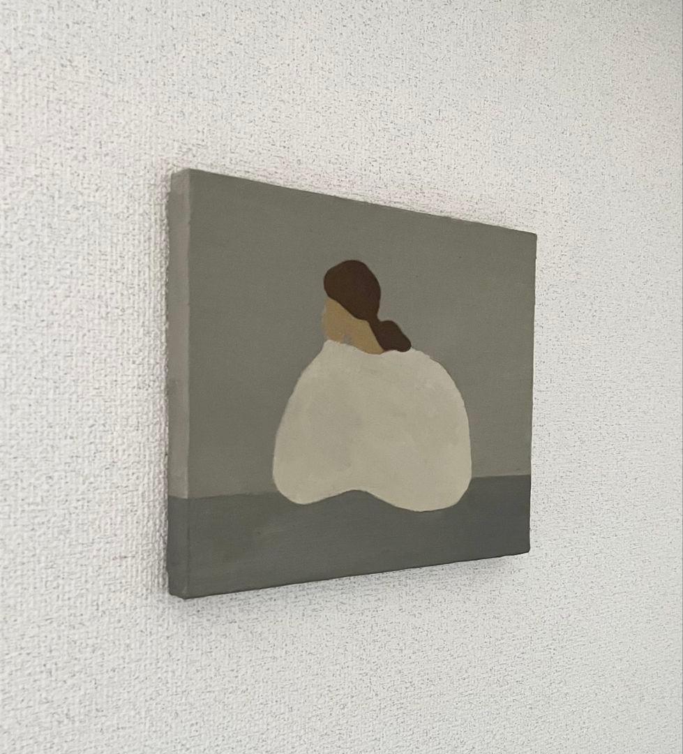 油彩画　１人で考える