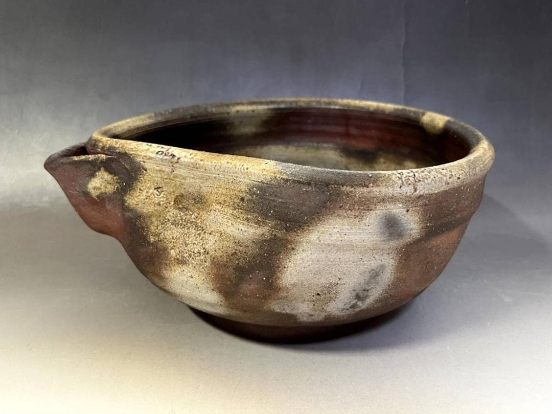 片口■古備前焼 孝 享 歪み菓子鉢 共箱 菓子器 酒器 古美術 時代物 骨董品■