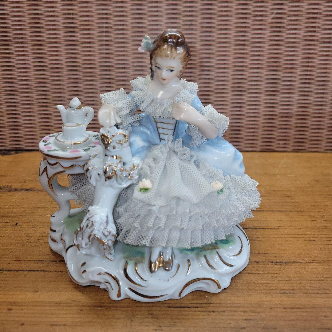 【レア】レース人形 陶磁器 昭和レトロ バロック ビクトリア