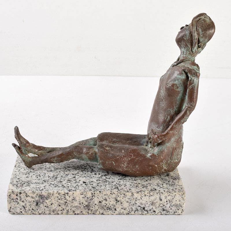 ブロンズ像　K.YAMASHITA　女性像　大理石台付 　置物 　M　R4757