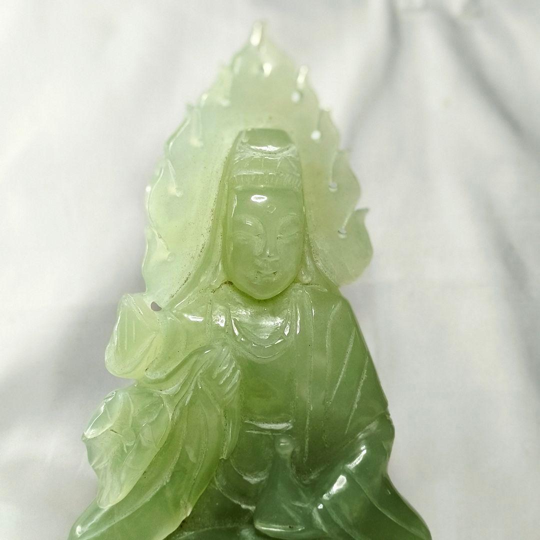 中国骨董 玉観音 天然石 手彫り 仏教美術 コレクター放出 風水グッズ 時代物
