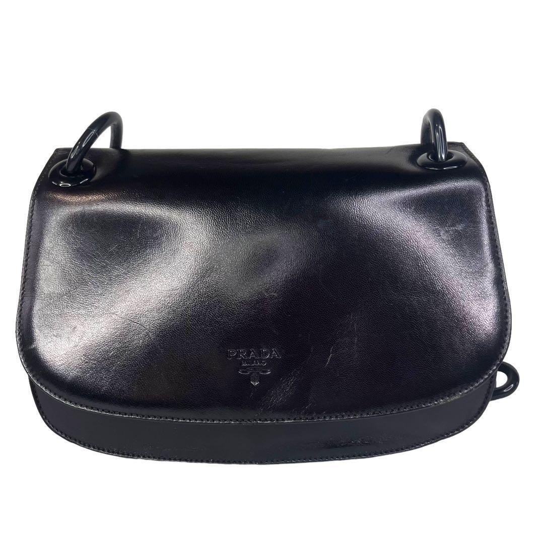 一点限り　プラダ　ショルダーバッグ　マドラスウィング　プラスチックチェーン　黒