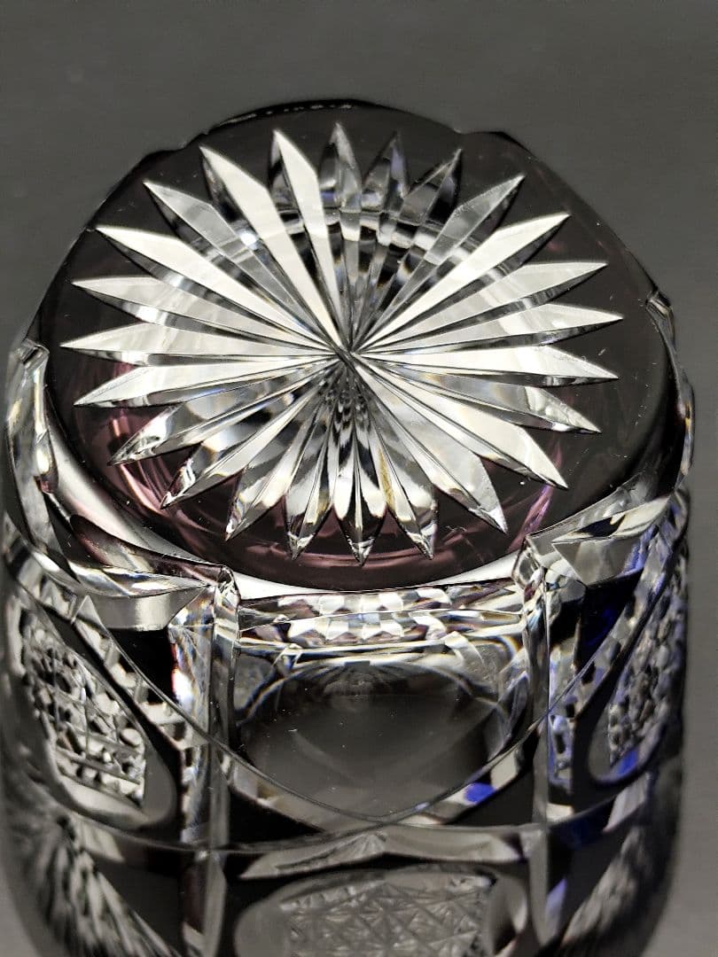 未使用☆江戸切子 瀧澤利夫 ペアロックグラス（切子、江戸切子、薩摩切子）