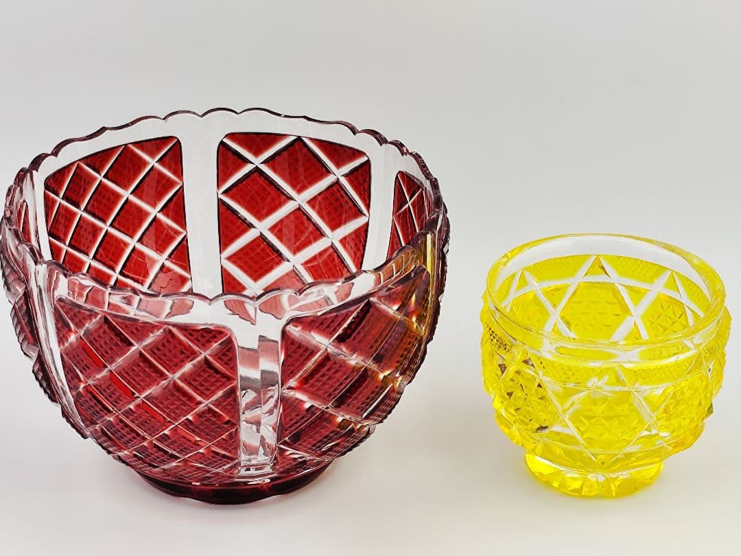 ☆超希少品☆薩摩切子 尚古集成館監修 向付鉢（切子、江戸切子、薩摩切子）