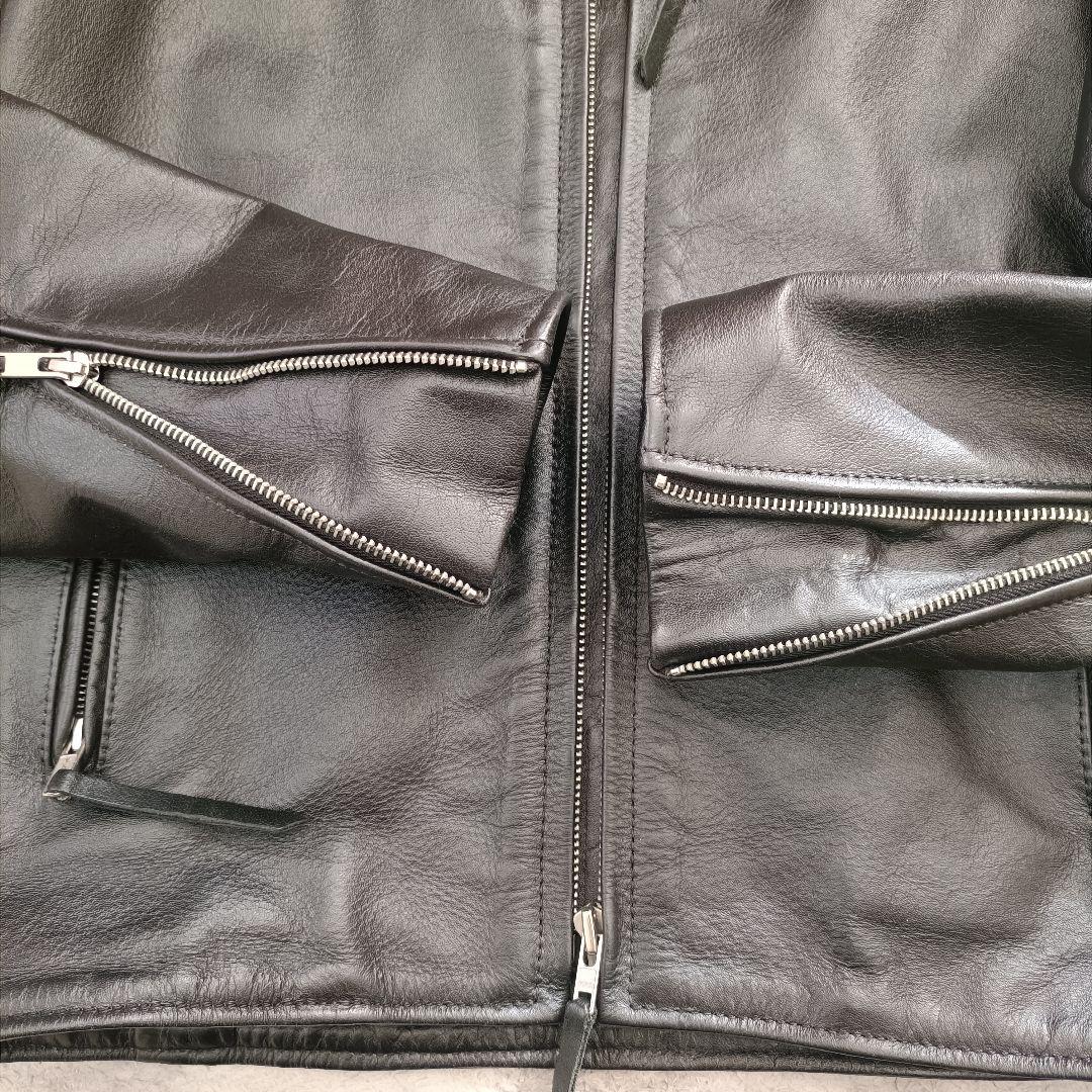 スイカ　Mo-LAWZ（皮の但馬屋）シングルライダース　水牛革　LL