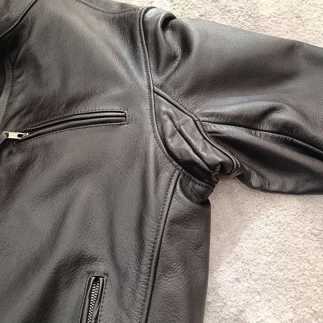 スイカ　Mo-LAWZ（皮の但馬屋）シングルライダース　水牛革　LL