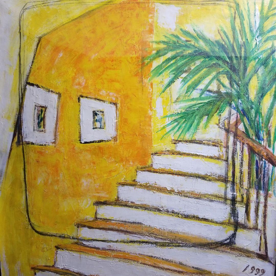 現代ア-ト 作家　大型油絵　油彩　肉筆　美術品　インテリア　部屋風景画　アート