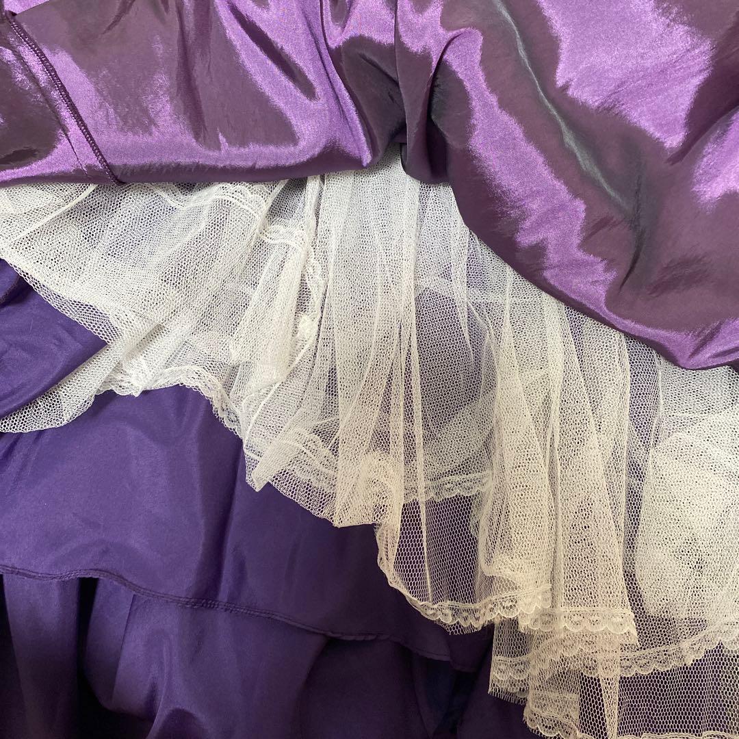 週末お値下げ！パープル ビーズ刺繍 ロングドレス