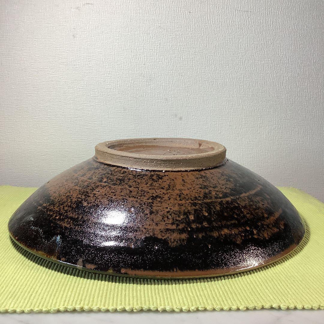 値下げ　出西窯(しゅっさい) 黒釉　大皿　29.5cm