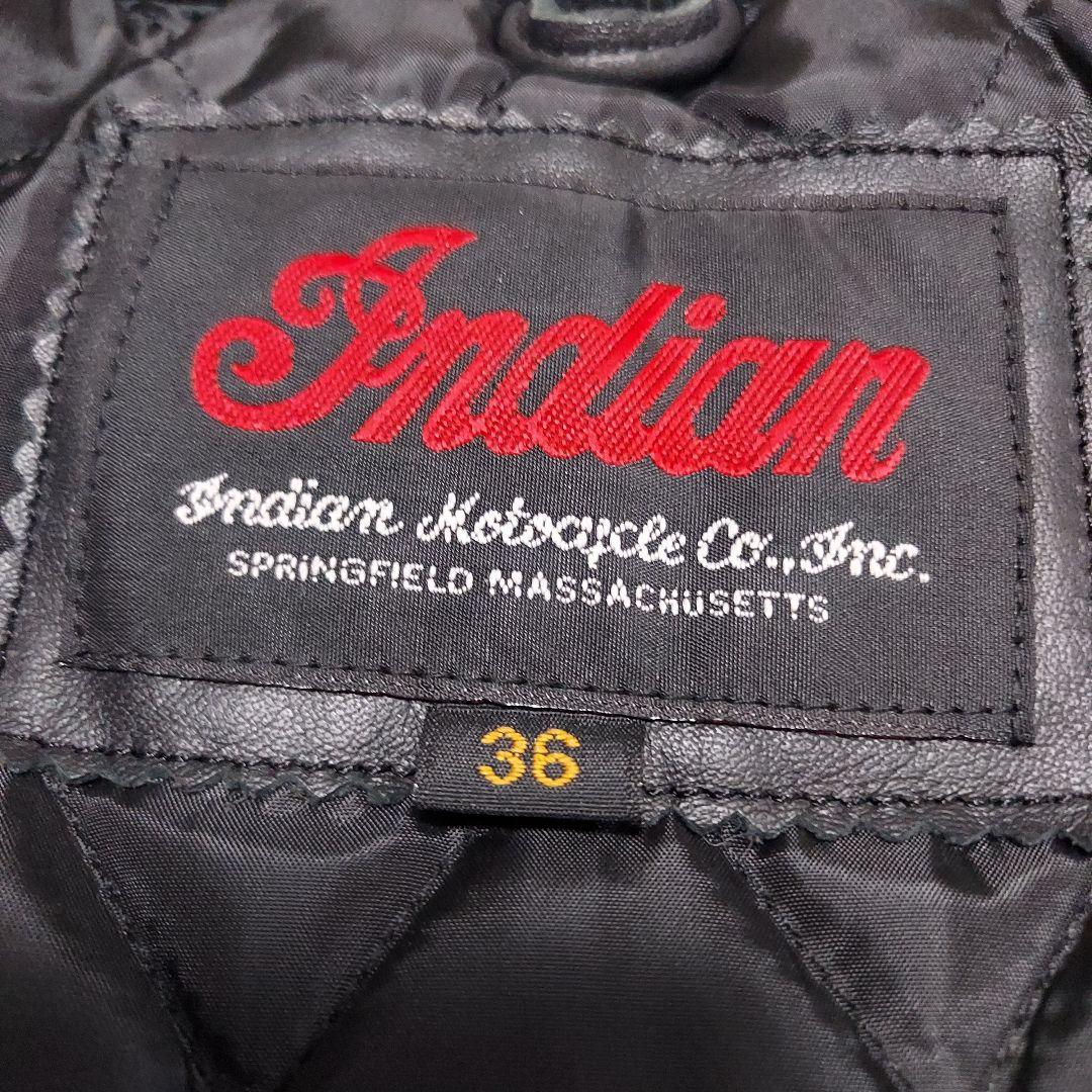 インディアンモーターサイクル カウレザー ライダースジャケット シングル 36