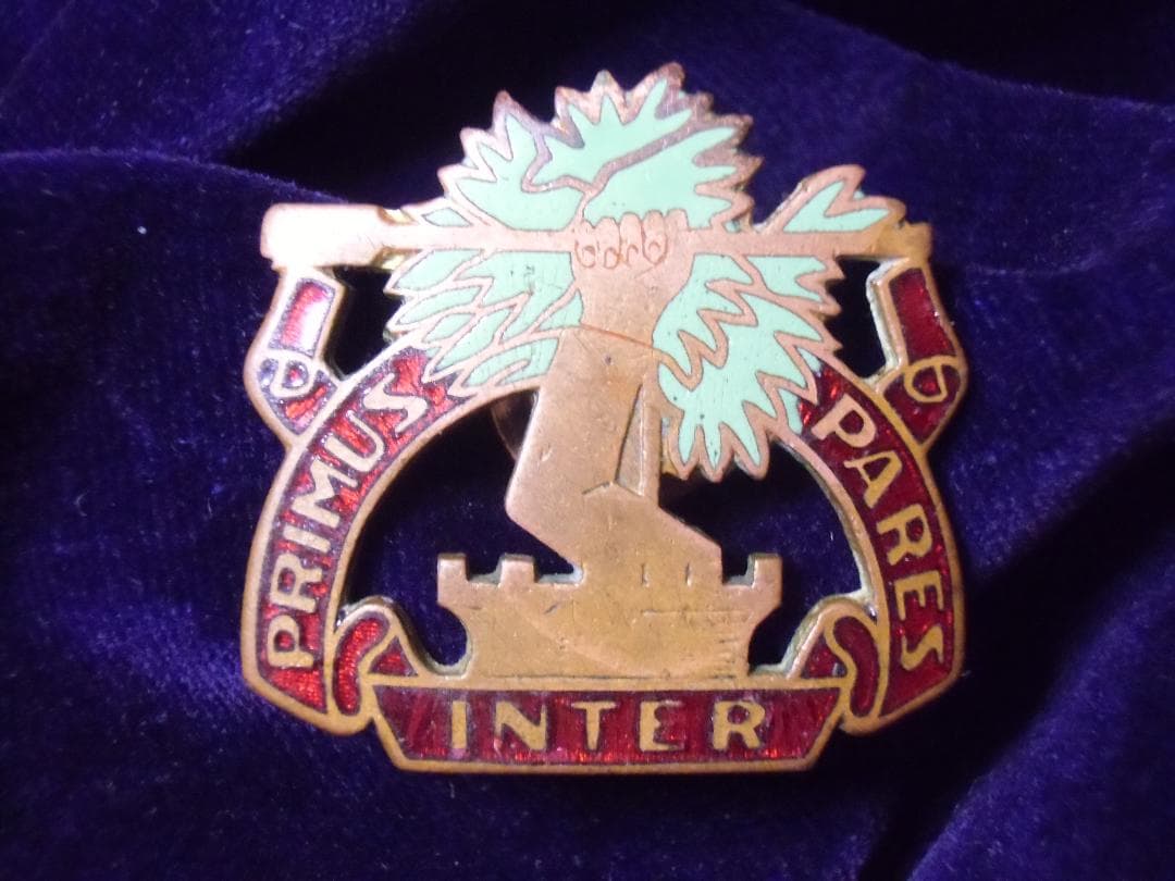 ★１９３０年代＊アメリカ軍＊陸軍＊第１沿岸砲兵連隊ＤＩ/クレストバッジ（実物）