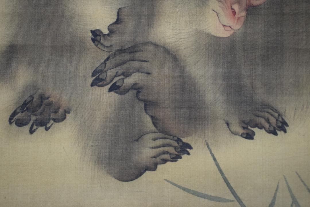 【真作】森祖仙/森狙仙/親子猿之図/掛軸☆宝船☆Y-896　JM