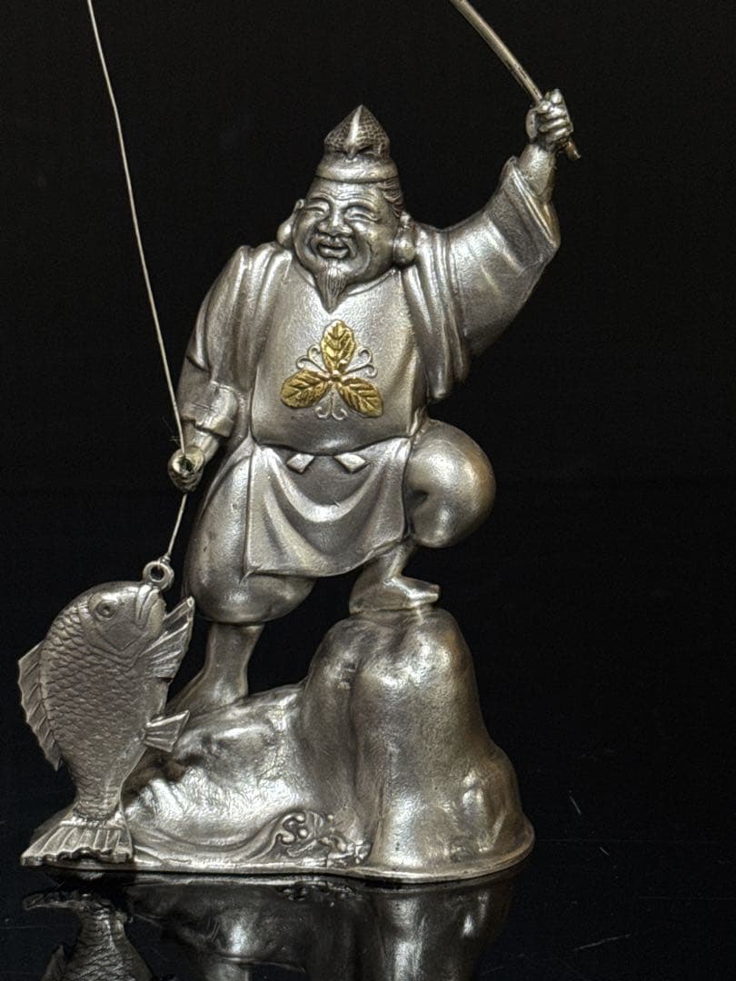約153g 純銀 銀製 銀無垢 恵比寿大黒 置物