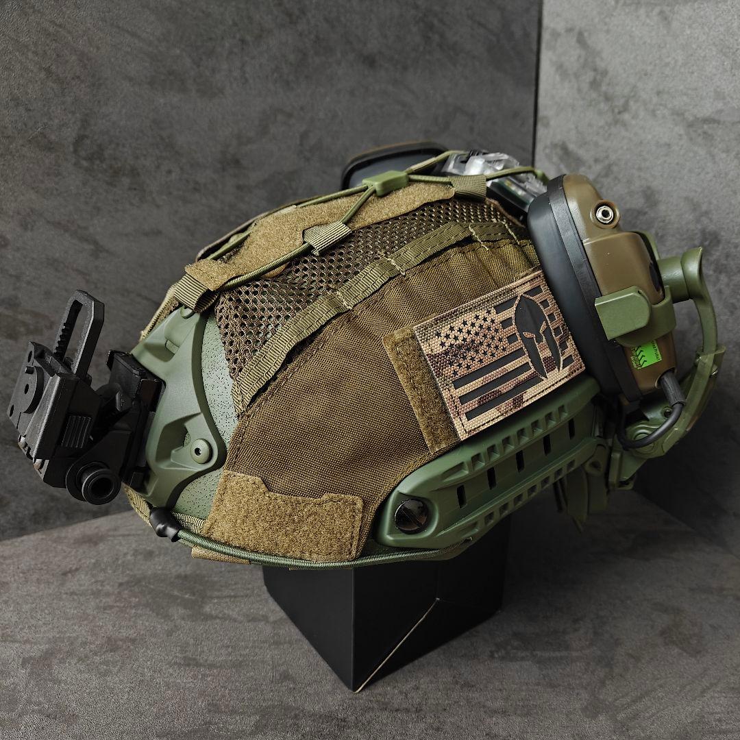 新品 実物NIJ IIIA防弾ヘルメット Fast SFタイプ ODフルセット