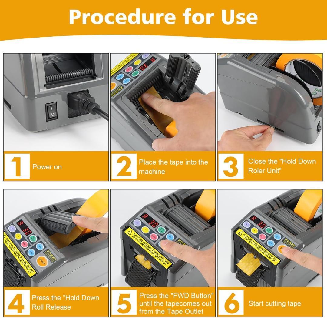電動テープカッター 、スマート自動テープディスペンサー、幅6-60 mm