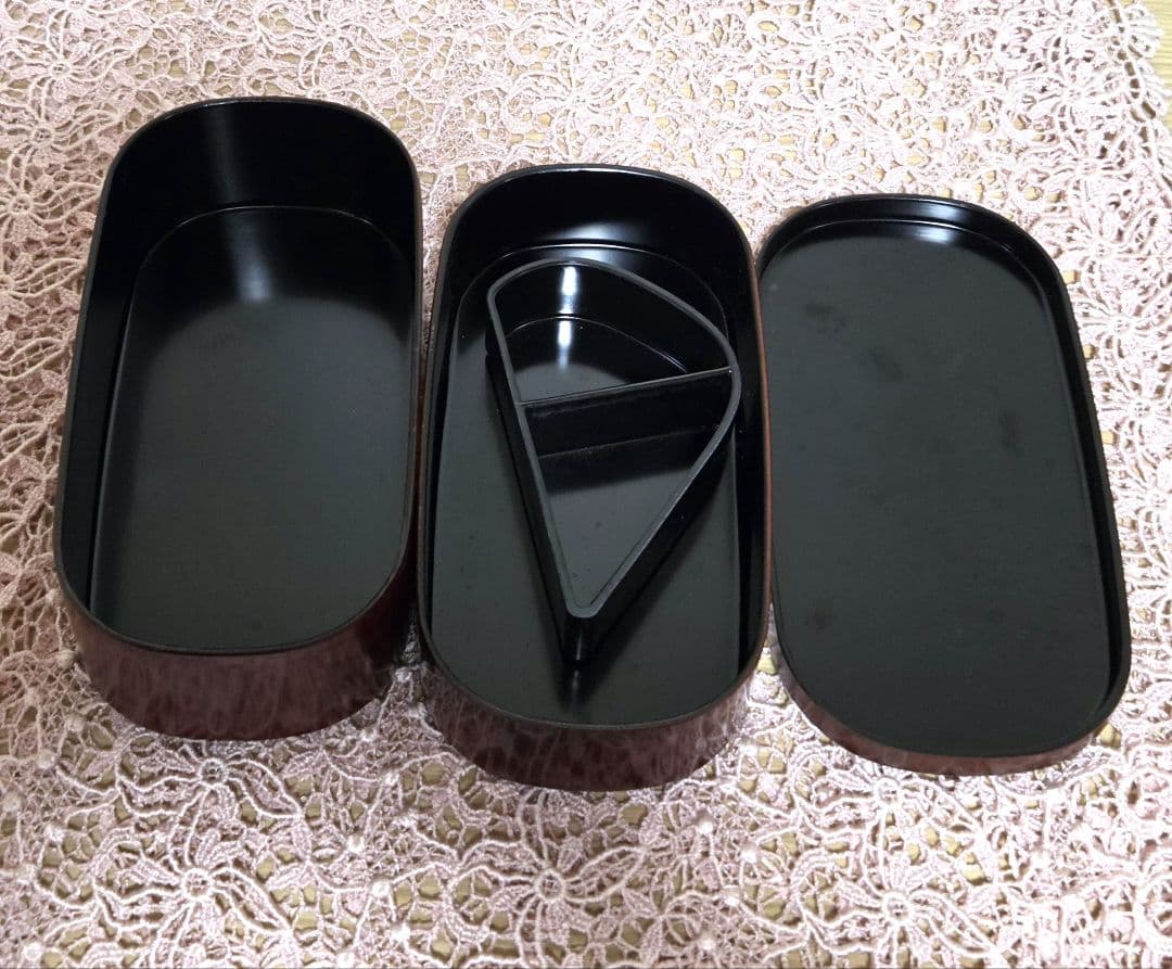 漆塗り 天然木　曲げわっぱお弁当箱　未使用保管品