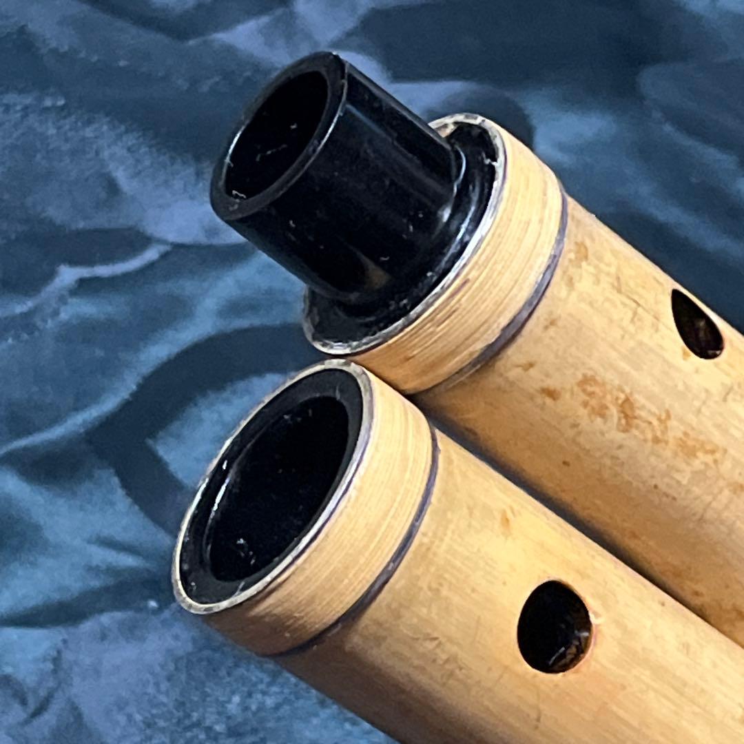 尺八 琴古流 竹治 2尺3寸管 中継ぎ籐巻き銀三線 【音出し確認済み】