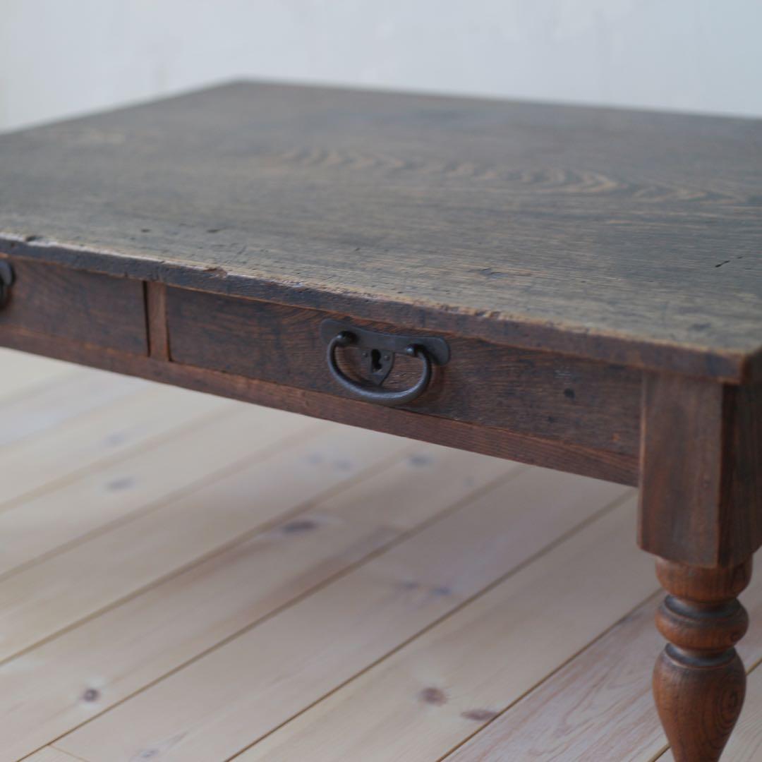 文机　ろくろ脚（抽斗2杯付き)