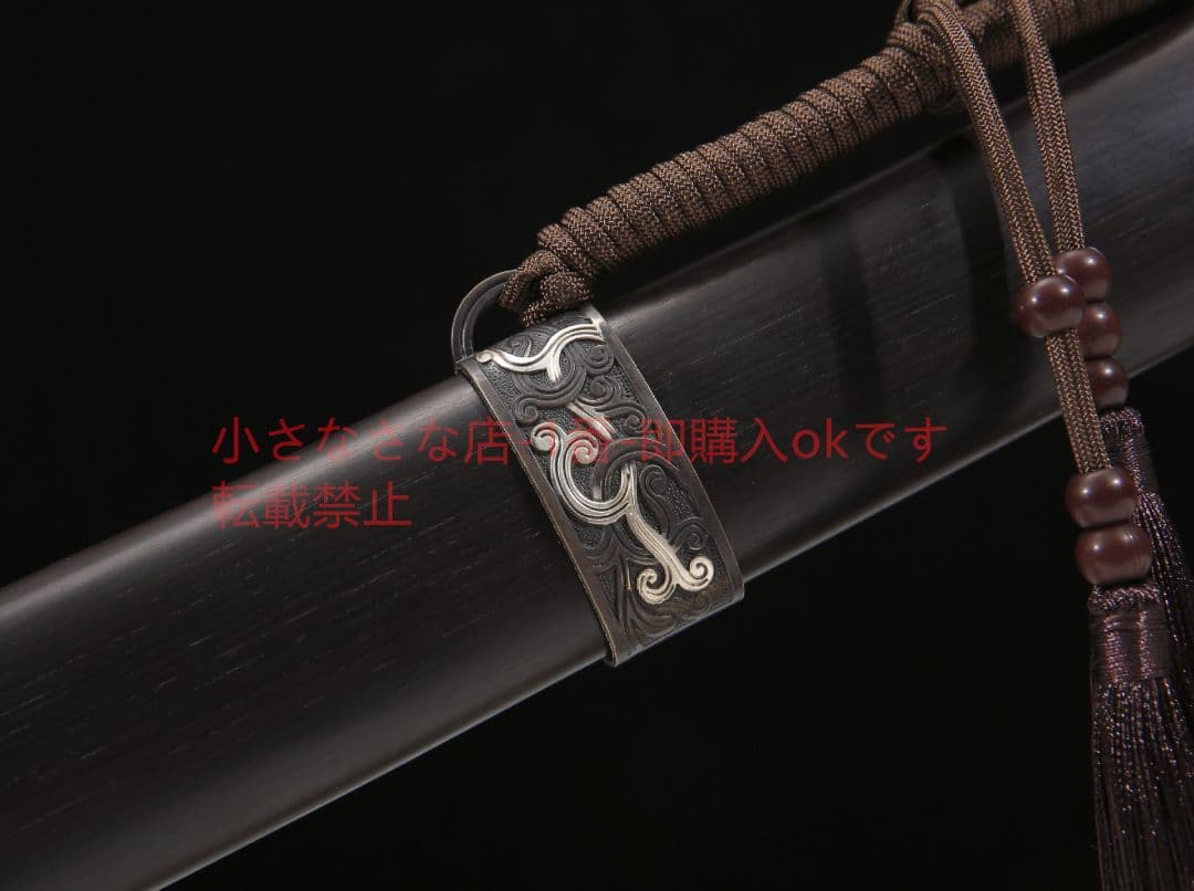 黒金古刀銅装鎏銀T 10鋼敷土焼刃 古兵器 武具 刀装具 日本刀 模造刀居合刀