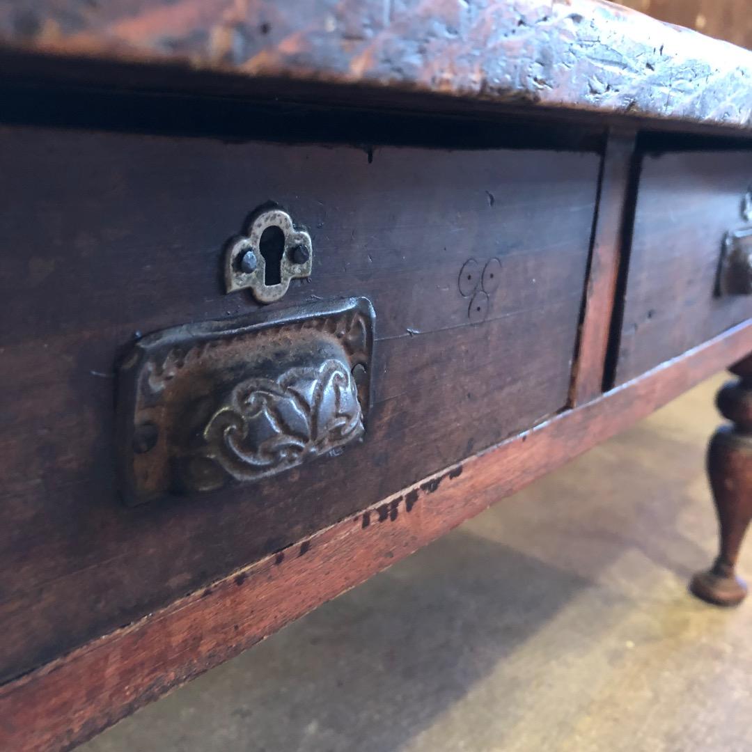 アンティーク　ろくろ脚　木製座卓 引き出し レトロ　アンティーク家具　木製家具