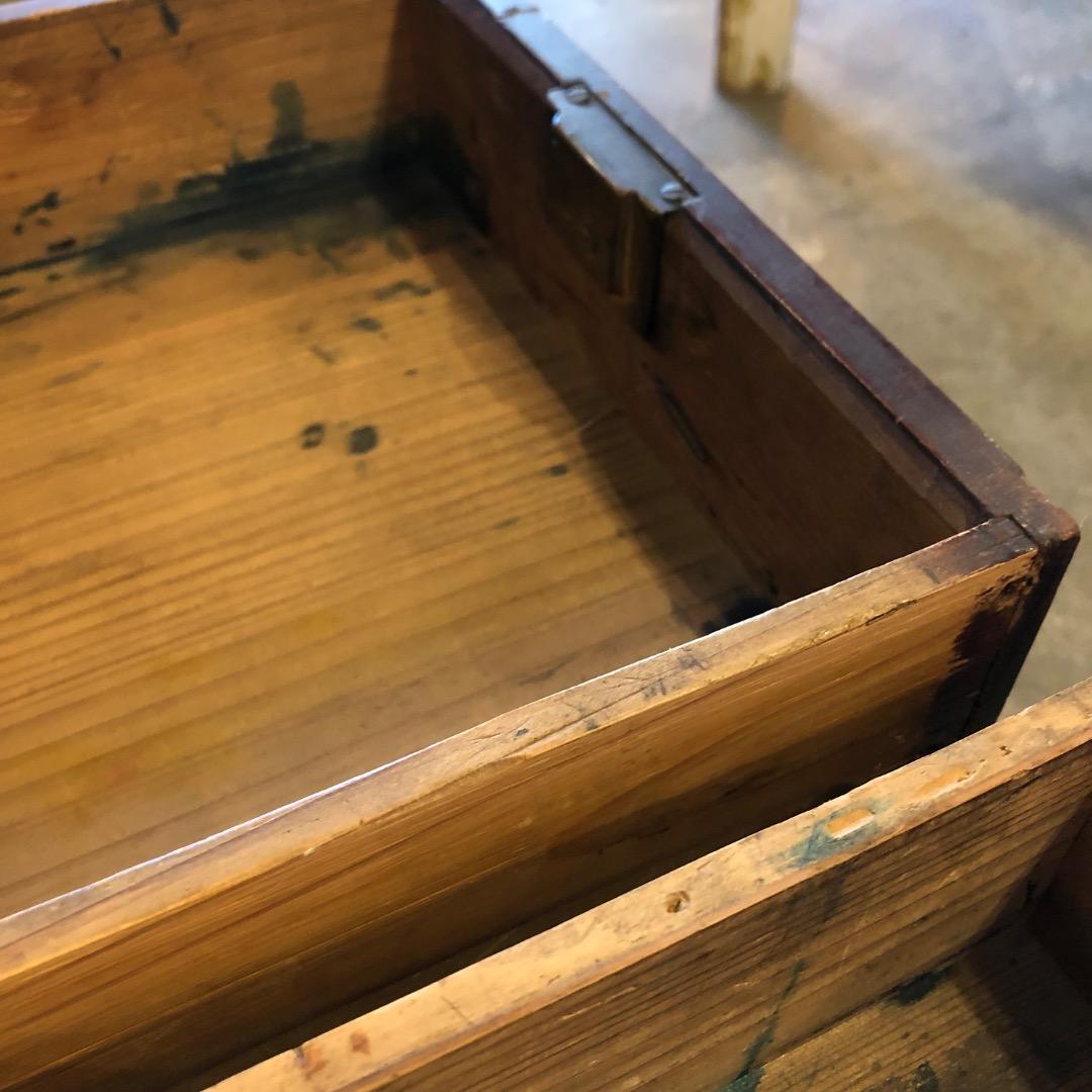 アンティーク　ろくろ脚　木製座卓 引き出し レトロ　アンティーク家具　木製家具