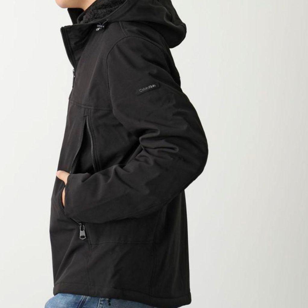 【M】  カルバンクライン フードジャケット 裏ボア/黒