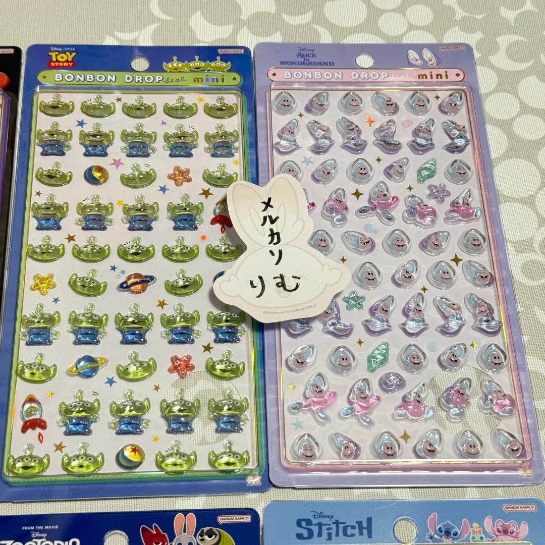 〈購入後24時間以内発送〉ディズニー 新作 ボンボンドロップ シール ミニ 8種
