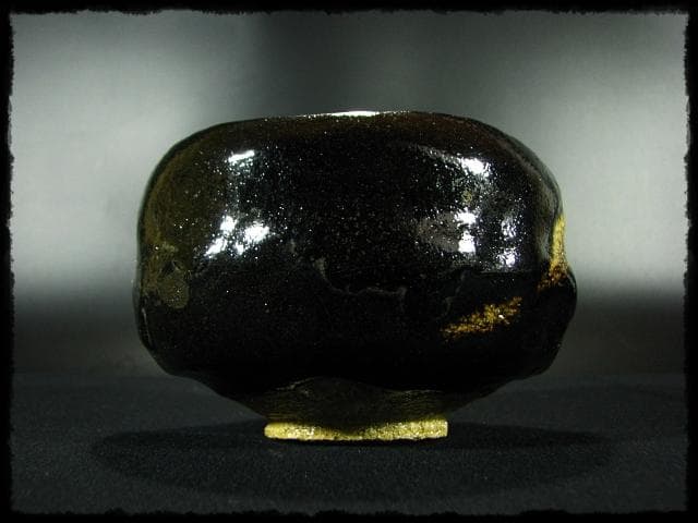 jingo！佐々木 輝夫 虚室 黒茶碗 楽茶碗 四方桟 共箱 d52