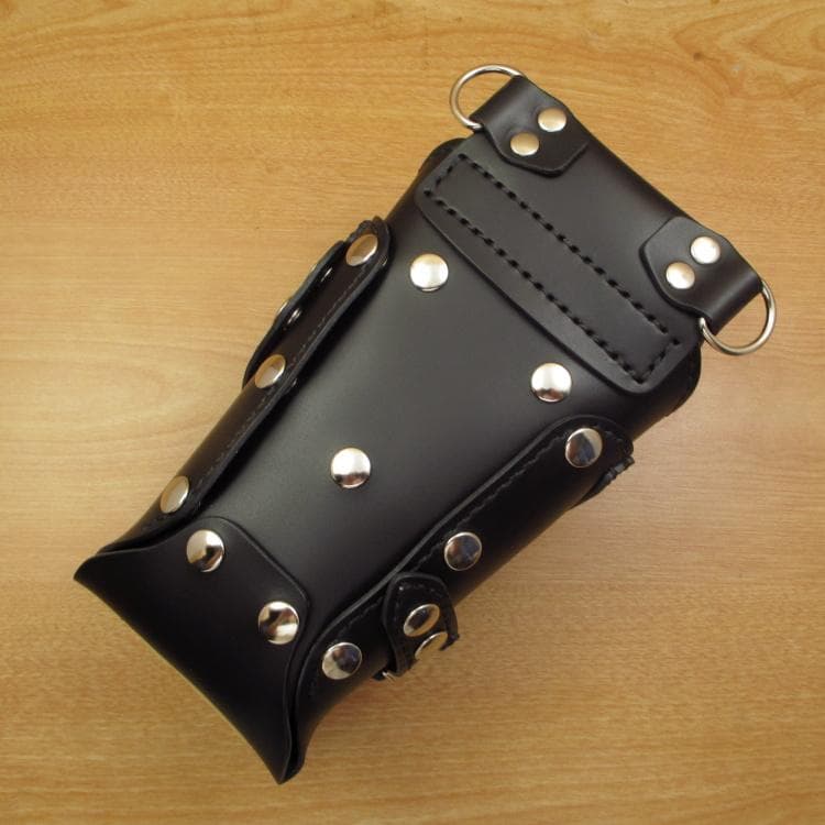 フラワースタッズ装飾　オールブラック　本革　６丁差し　SCA-235/CKA