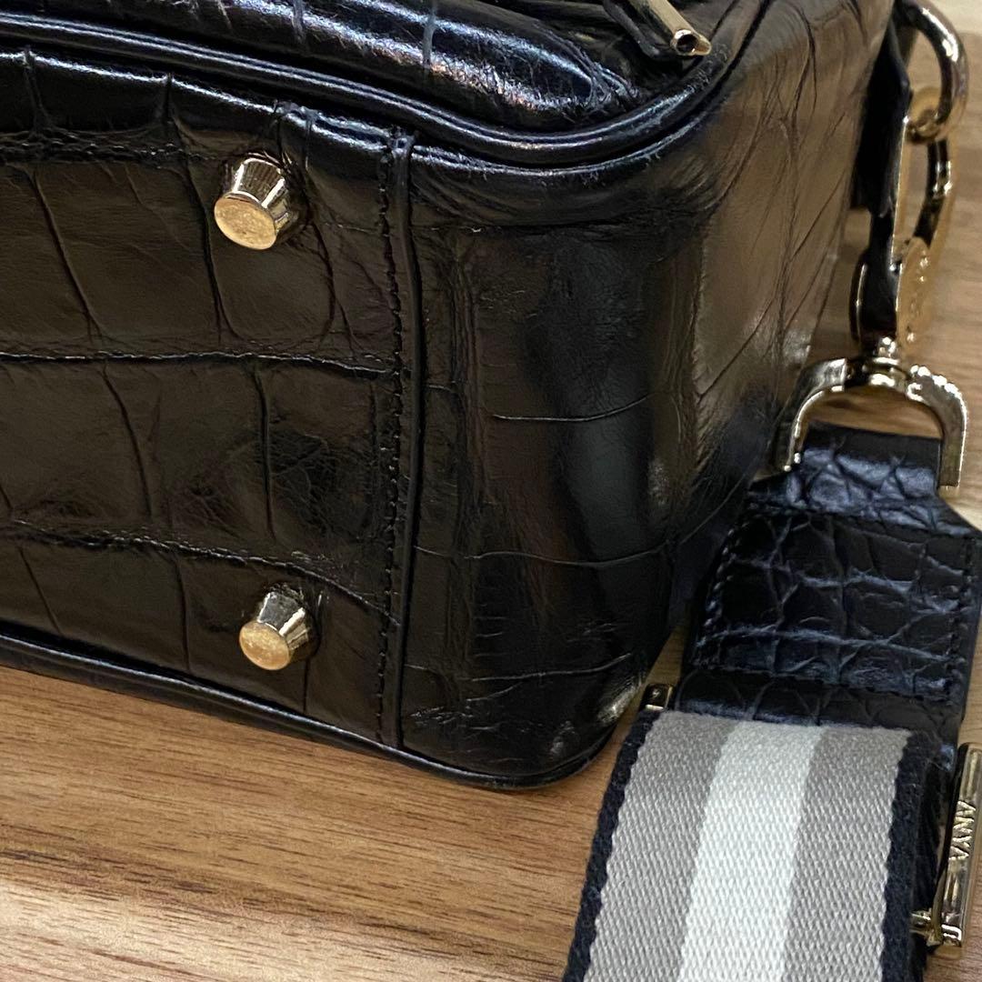 s*4様 Anya Hindmarch クロコ型押し 2WAY ハンドバッグ カ
