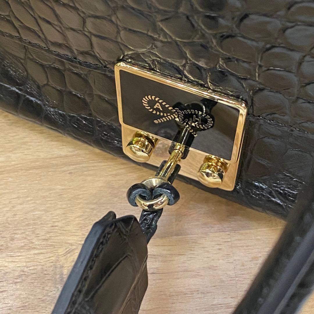 s*4様 Anya Hindmarch クロコ型押し 2WAY ハンドバッグ カ
