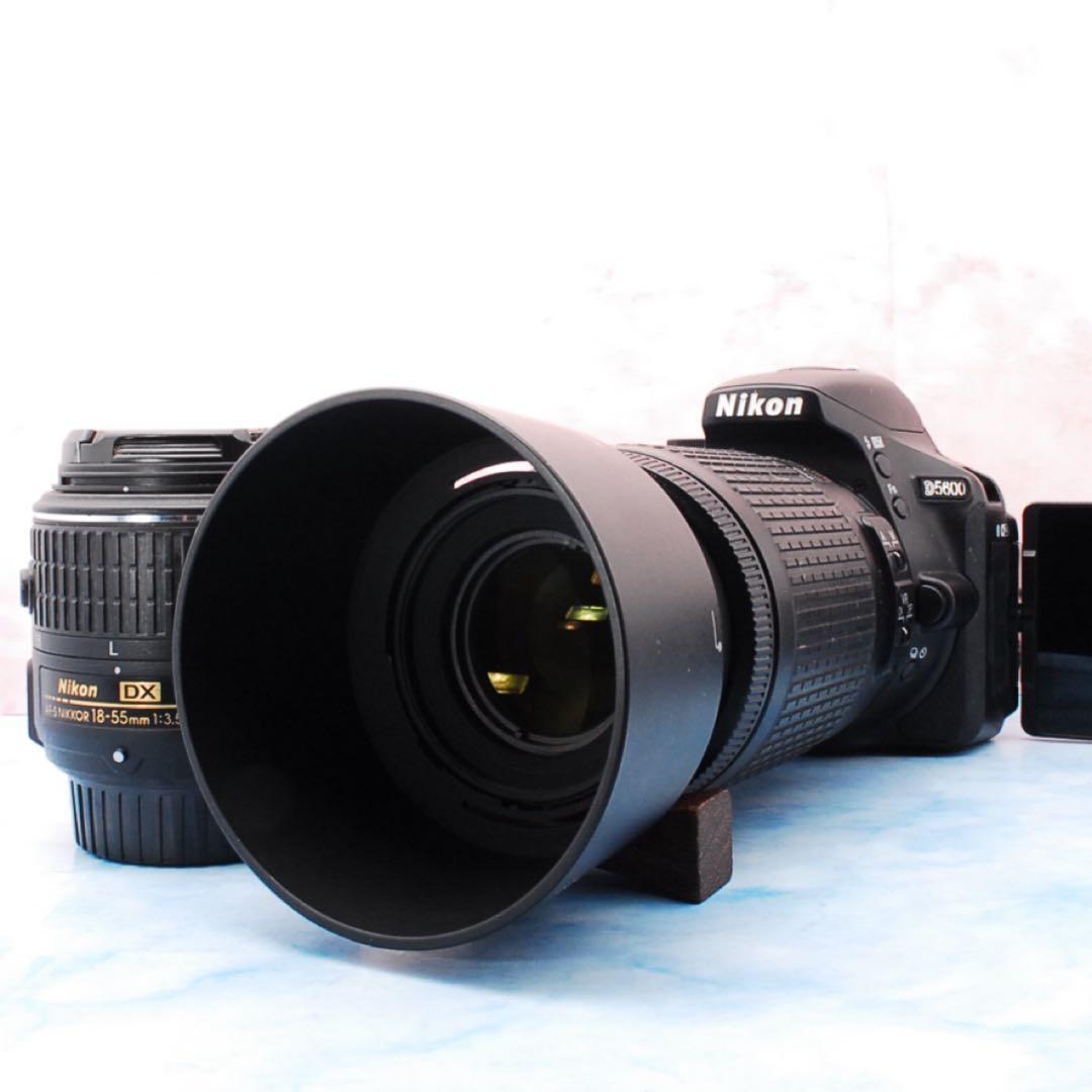 ✨Nikon D5600✨ショット数少✨一眼レフカメラ✨望遠レンズ付Wレンズ