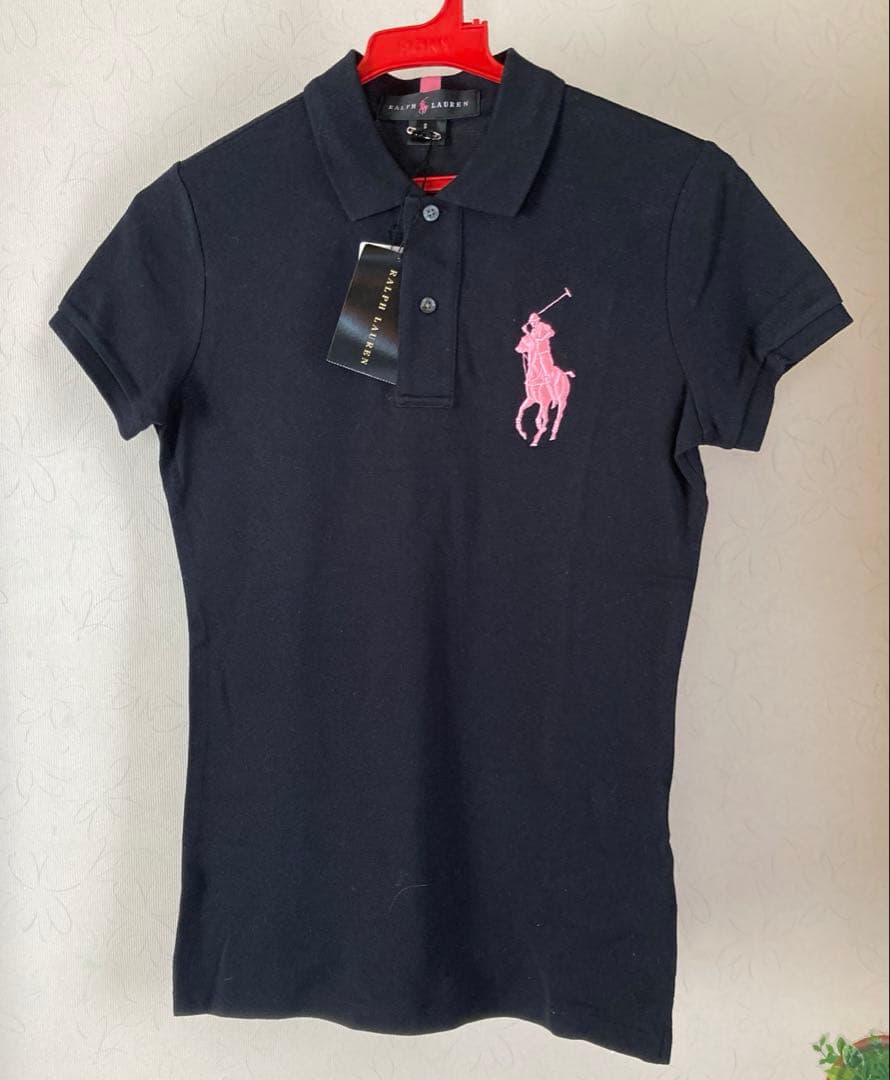 未使用　ラルフローレン　 ピンクポニー　ポロシャツ　ブラック