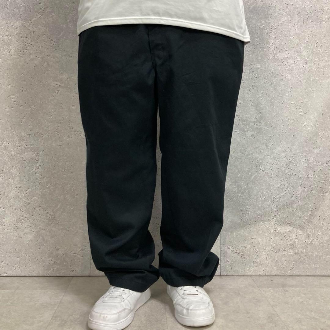 ３枚ディッキーズ874 ブラックチノパン　ワーク　古着W43 L29相当