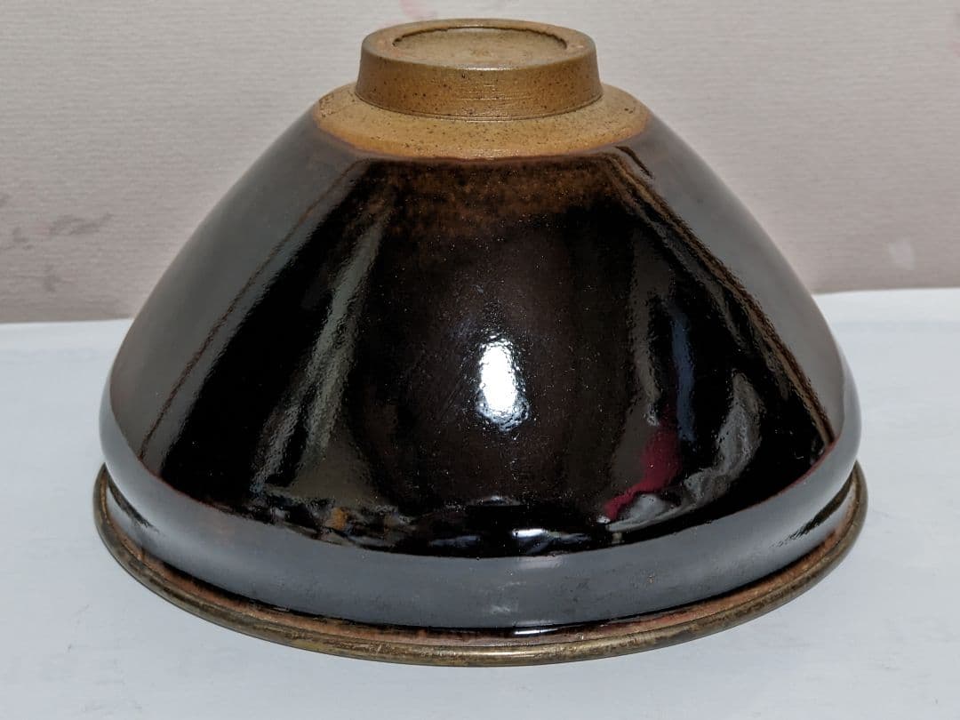 ♦天目 覆輪 抹茶盌 篦彫り 茶道具 古玩 美術品 作家陶印 中国 骨董品