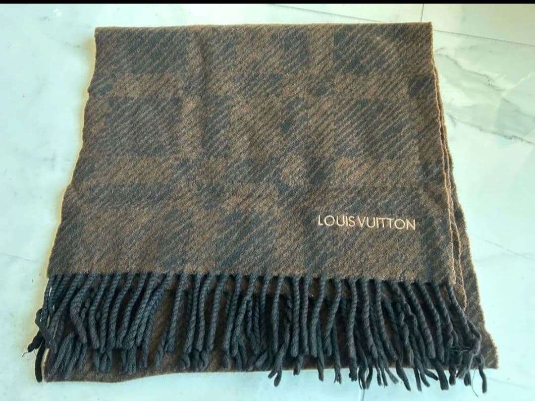 【ルイヴィトン 】カシミヤ100％ マフラーブラウン 汚れ・破れ・臭いなどなし