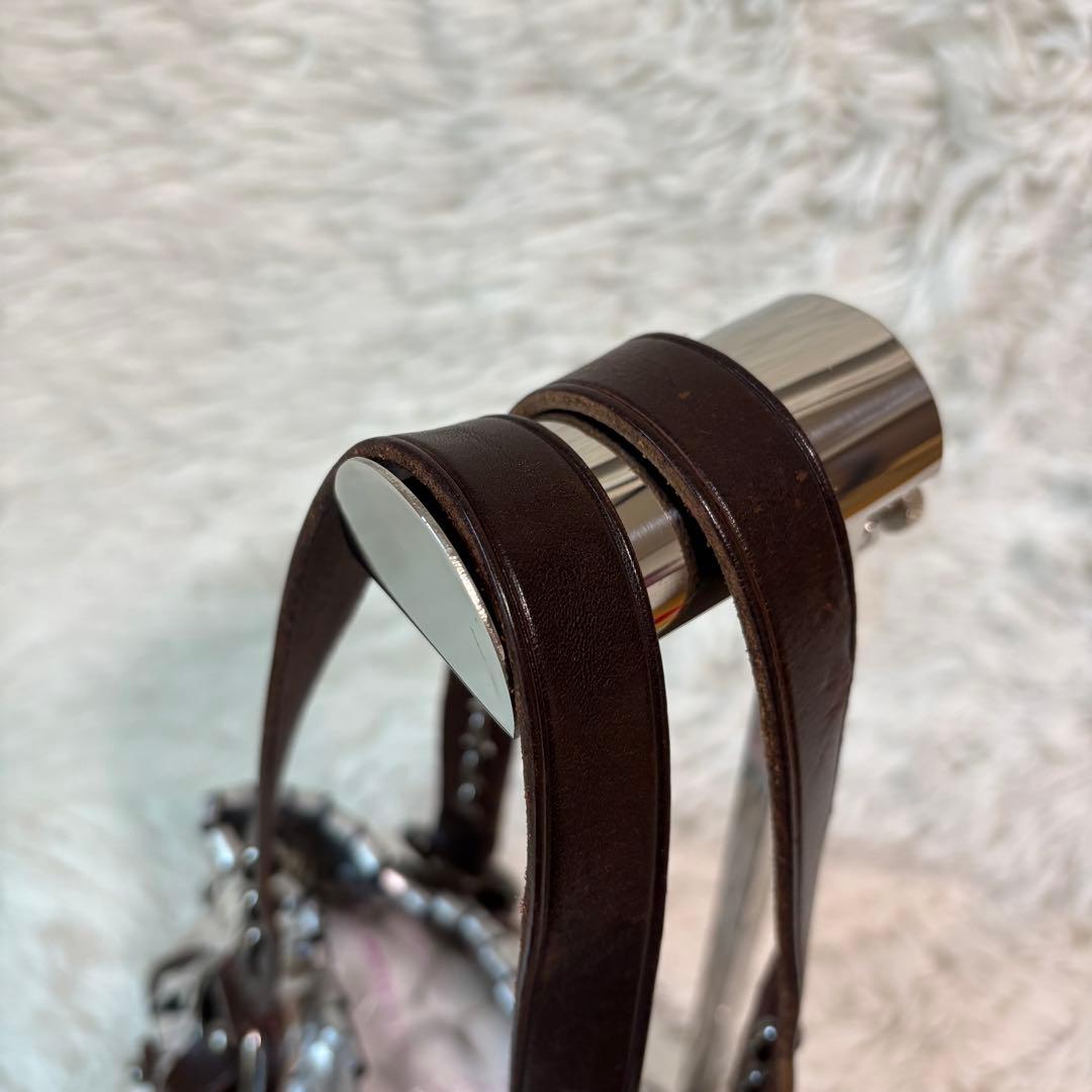 レア保存袋付✨ジャマンピュエッシュ パーティーバッグ メタリック 肩掛け レザー