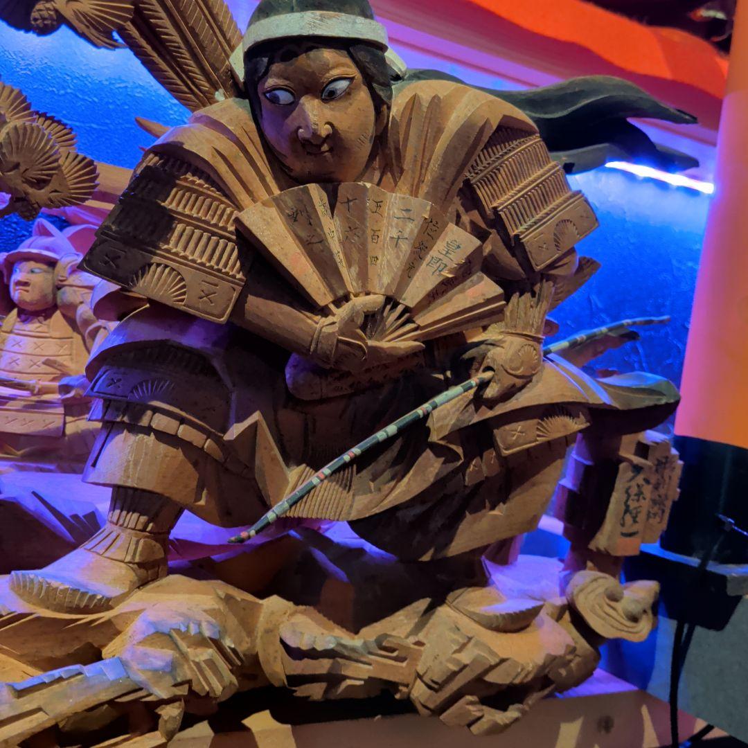 超絶技巧　淡路彫り　だんじり　山車　木彫　彫刻　欄間　馬　彫刻　家具　現状品