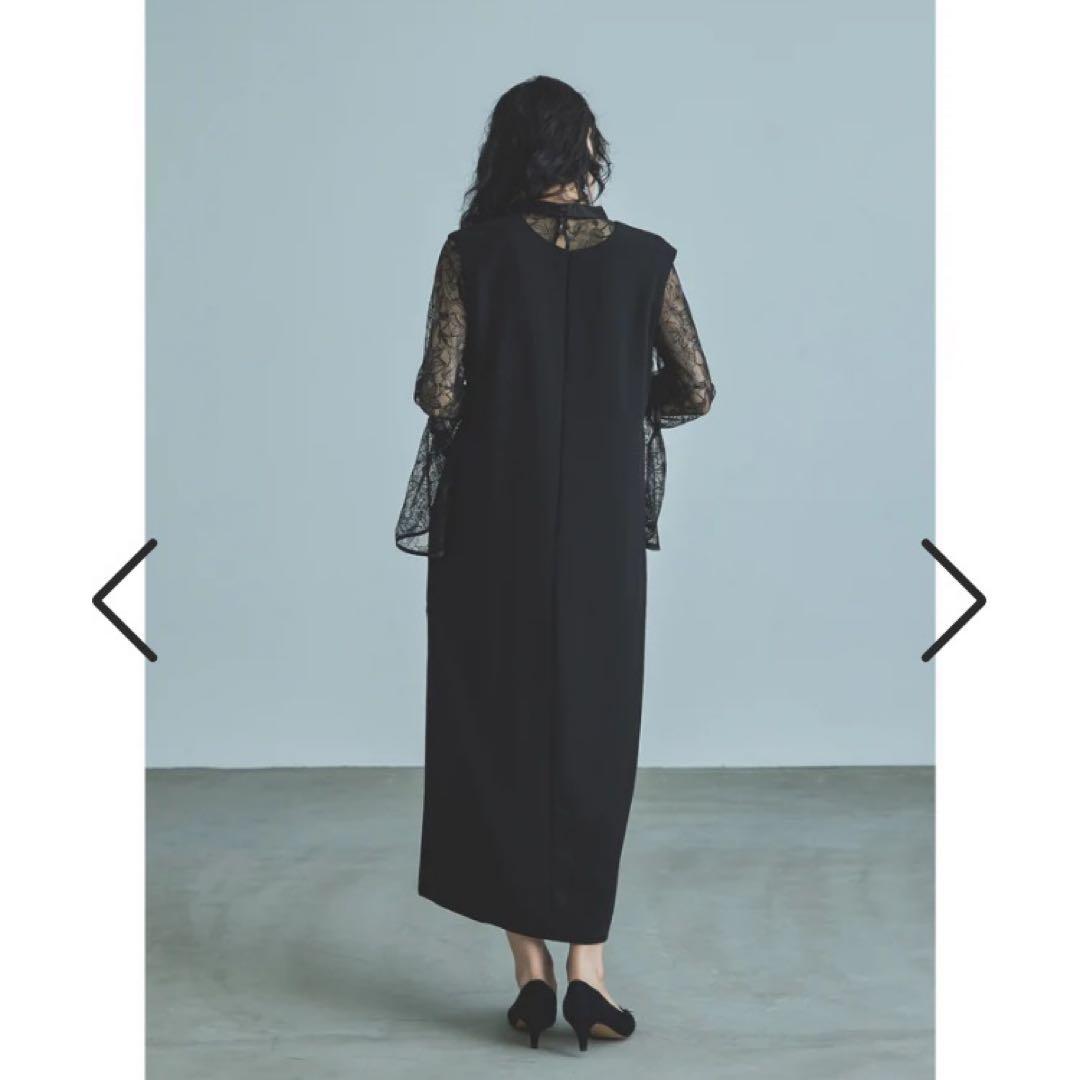 ニアナ ベルスリーブスリットドレス パーティードレス