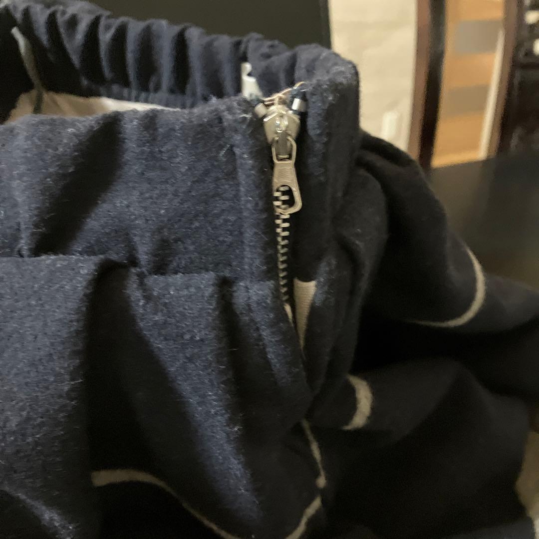 美品✨【Acne】フレアスカート ネイビー グレー ストライプ