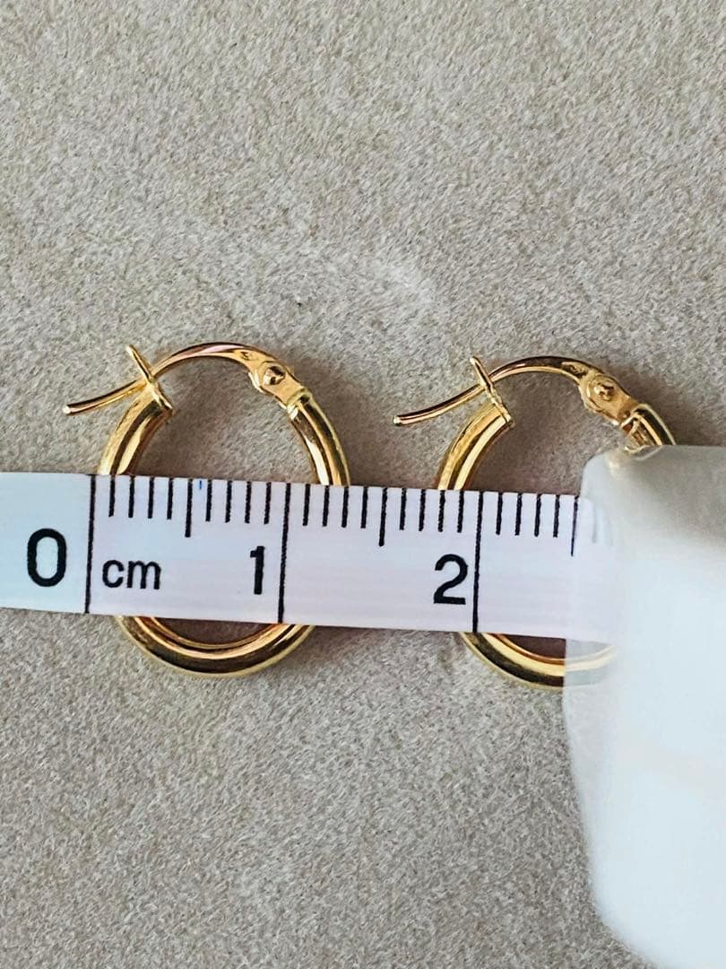 18金 K18ゴールド レディース 新品 フープ　13x18mm