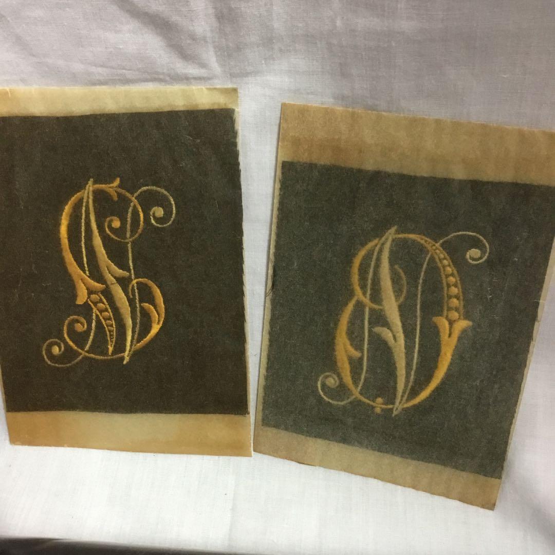 アンティークのレタード刺繍8枚セット