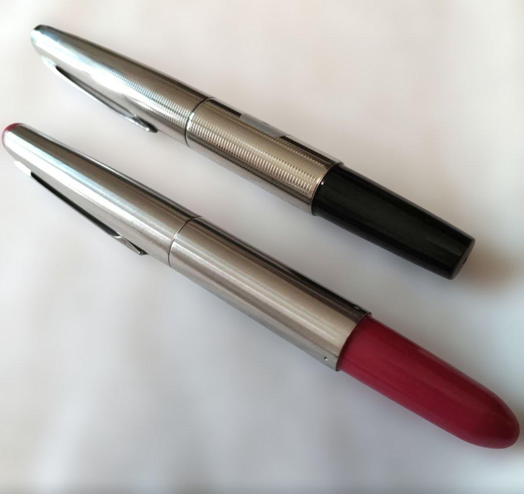 PILOT伸縮式万年筆「パイロットショート」14K黒 ピンクセット