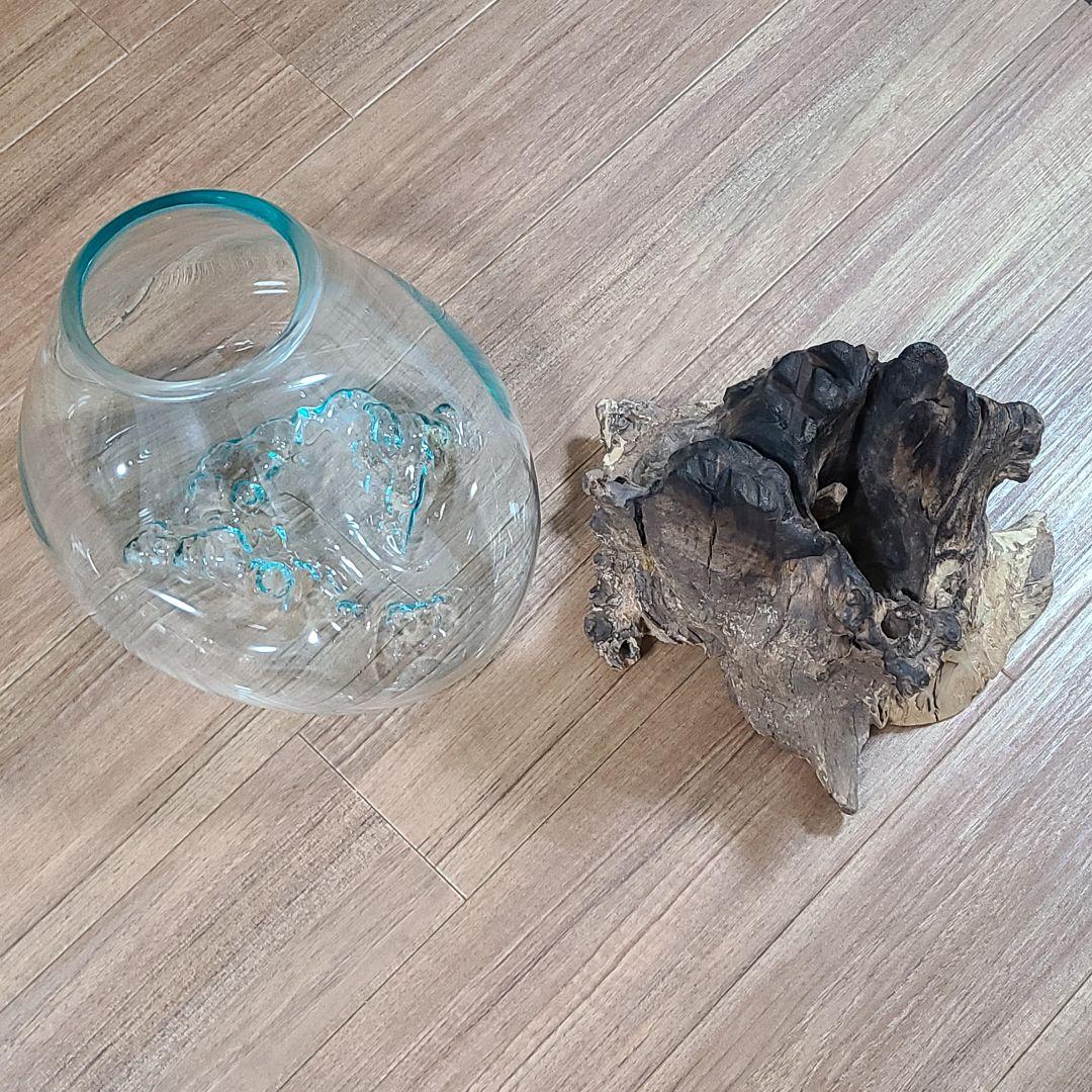 水槽 アクアリウム 流木ガラス オブジェ 流木土台 金魚鉢 花瓶