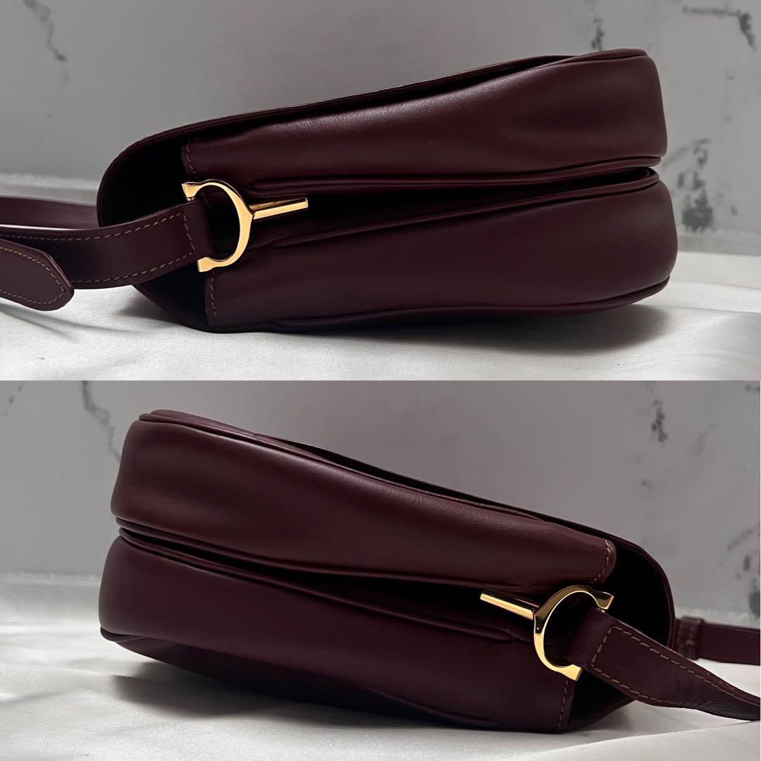 ◇美品◇カルティエ　マストライン　ショルダーバッグ　フラップ　ボルドー