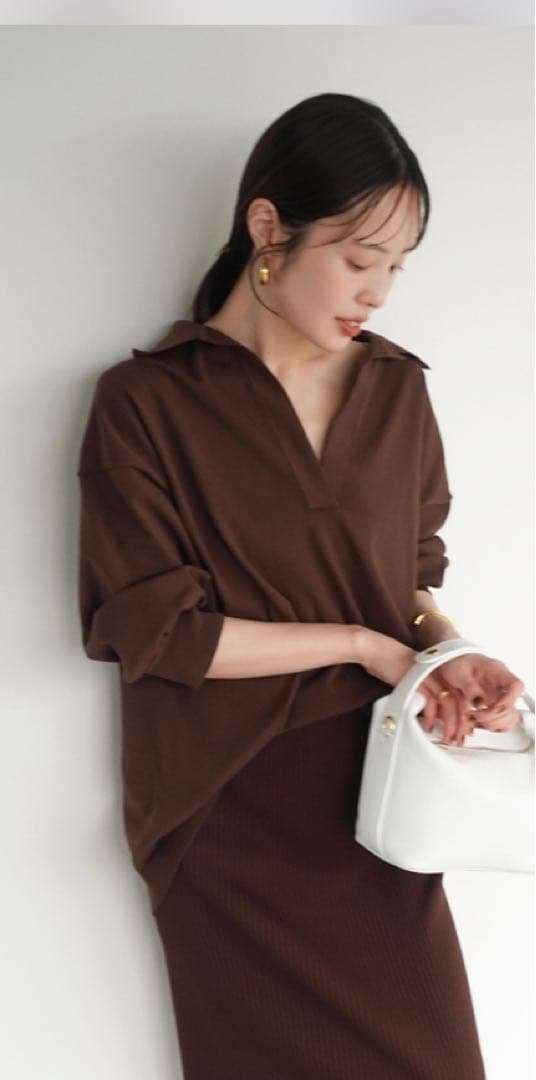 今季 Noble ポロエリニット ブラウン 4月購入